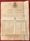 REGNO DELLE 2 SICILIE FRANCESCO I° DOCUMENTO DI SANITÀ 1828 BRINDISI BARLETTA