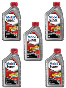 5 Quarts Engine Motor Oil Mobil SUPER Synthetic Blend SAE 10W-30 - Picture 1 of 3