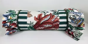 Corded Floral Fabric Custom Bolster Neck Roll Accent Pillow 5th Ave Designs - Picture 1 of 6