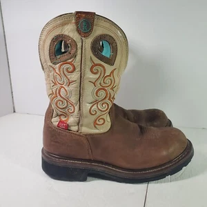 Tony Lama Damen Western Arbeitsstiefel Größe 9B RR3402L Verbundkappe abgenutzt - Bild 1 von 11