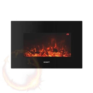 Devanti Electric Fireplace Fire Heater 2000W Black - Picture 1 of 7
