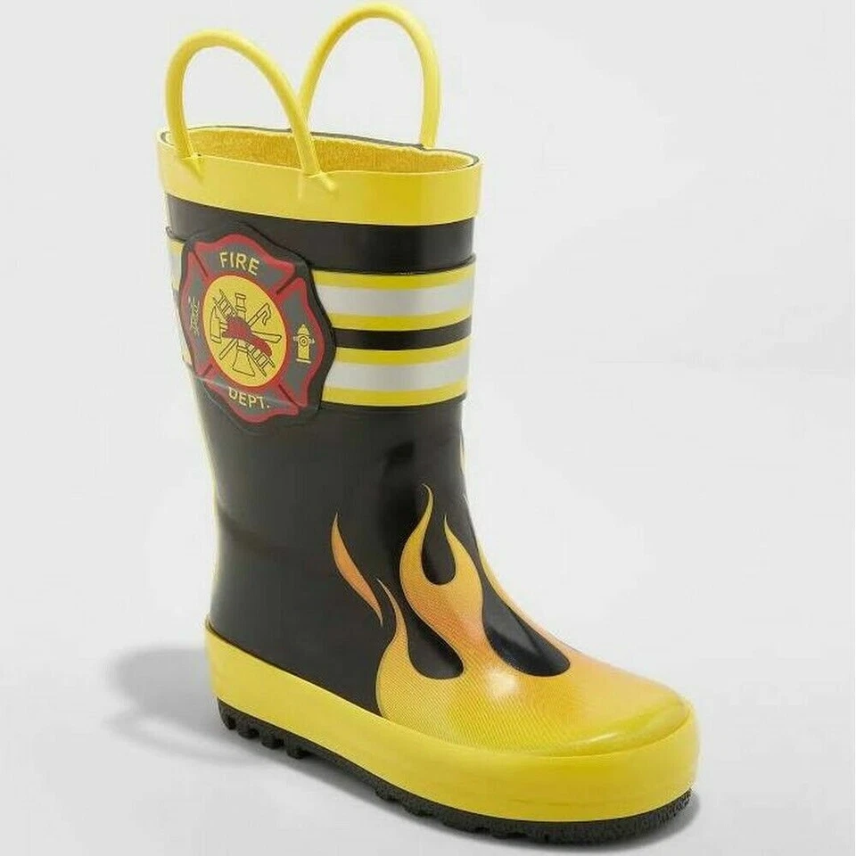 NUEVAS botas de goma para lluvia Cat & Jack Boys Fire Dept 5 niños pequeños Foto 1 de 2