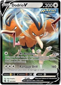 x1 Dodrio V - 201/264 - Ultra Rare Pokemon SS08 Fusion Strike M/NM - Picture 1 of 1