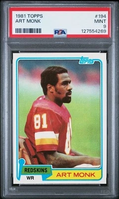 Art Monk 1981 Topps Rookie #194 PSA 9 como nuevo HOF Redskins Foto 1 de 2