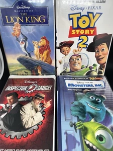 Disney Movie Lot of 4, Lion King, Monsters Inc., Toy Story 2, & Inspector Gadget - Picture 1 of 5