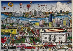 Charles Fazzino 1000 Piece 3D Pop Art Puzzle Miami Wynwood Walls Cityscape - Picture 1 of 6