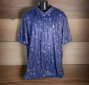 William Murray Golf Polo Mens 2XL Performance Lavender Pink AOP - Picture 1 of 4