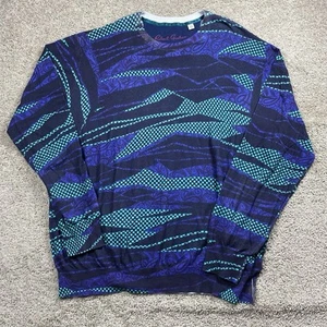 Robert Graham Paisley Geometric Long Sleeve Sweater Linen Blend Men's 2XL XXL - Picture 1 of 11