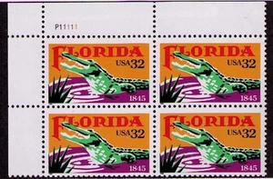 US USA Sc# 2950 MNH FVF PL# BLOCK Florida Alligator Swamp Palmetto - Picture 1 of 1