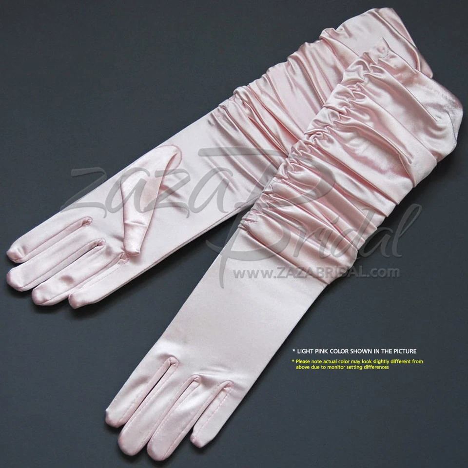 Guantes de vestir de satén elásticos brillantes recogidos ajustan la longitud - varios colores Foto 1 de 1