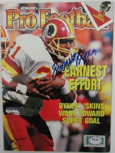 Earnest Byner Redskins Signed 1991 Athlon's Pro Football Annual PSA/DNA 154787 - Picture 1 of 3