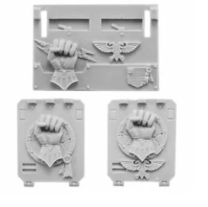 Imperial/Crimson Fists Rhino Doors e Front Plate Space Marine Forge World - Foto 1 di 3