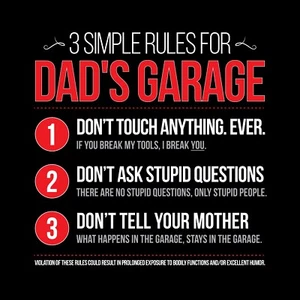 Dad's Garage Rules Banner - Dad's Garage Sign - Dad's Garage Poster - Dad Gift - Picture 1 of 3
