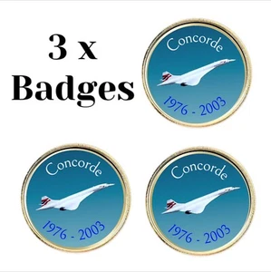 3 x Insignias de pasador de solapa Concorde 1976 - 2003 (BU9) - Imagen 1 de 3