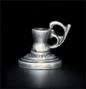 Mini Candlestick with Handle - Tiny Candle Holder for Thin Taper Candles - Picture 1 of 1
