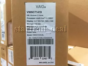 NEW VAIO Laptop PC Core i7-1165G7 16G RAM 1TB SSD 14.1 FHD Silver VWNC71419-SL - Picture 1 of 11