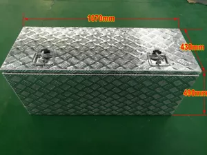 107x43x49 cm ALUMINIOWY PICKUP POD ŁÓŻKIEM SKRZYNKA NARZĘDZIOWA POD ŁÓŻKIEM SCHOWEK PRZYCZEPY - Zdjęcie 1 z 9