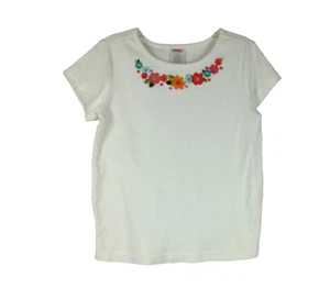 Gymboree Vintage Tropical Garden Girls White Short Sleeve Top Floral Accent 6Y  - Picture 1 of 3