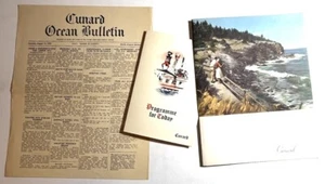 Queen Elizabeth Cunard Line ~ 1959 menú de cena y más - Imagen 1 de 2