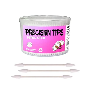 Pointed Tip Cotton Swabs: 500 Count, Double Precision Tips, Paper Stick - Picture 1 of 6