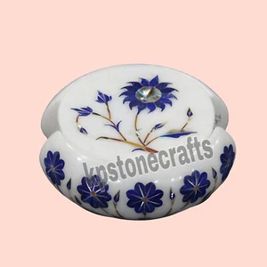 4" x4" inch Beautiful Serving White Marble Coaster Set for Home - Picture 1 of 4