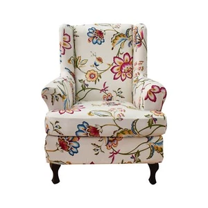 Wing Chair Slipcovers Printed Wingback Chair Covers 2 Pieces Wingback Armchai... - Picture 1 of 6
