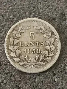 5 CENTS 1850 ARGENT WILLEM III PAYS BAS / NEDERLAND SILVER - Picture 1 of 2