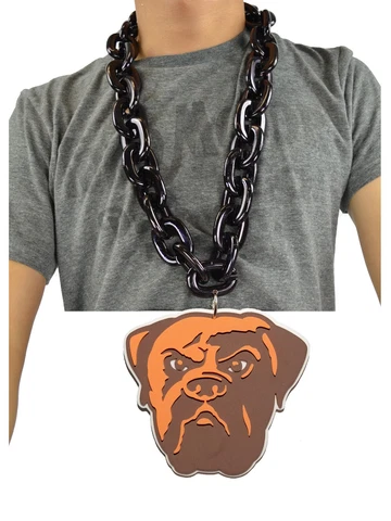 New NFL Cleveland Browns BLACK Fan Chain Necklace Foam Cover