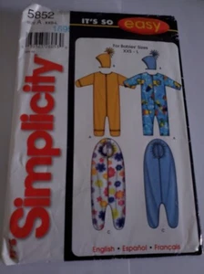 Simplicity Infant's Bunting Romper Sleeper Pattern Sizes XXS XS S M L - Picture 1 of 2