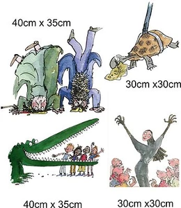 ROALD DAHL SET. ENORMOUS CROC, THE TWITS, ESIO TROT, WITCHES,WALL ART STICKERS - Picture 1 of 1