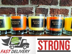Strong Scented Candle Highly Fragranced Luxury Glass Jar Candles - Hand Made - Picture 1 of 45