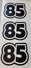 Racing Number 4X3 Sticker Decal X3 Motox Or Go Kart Black Es85
