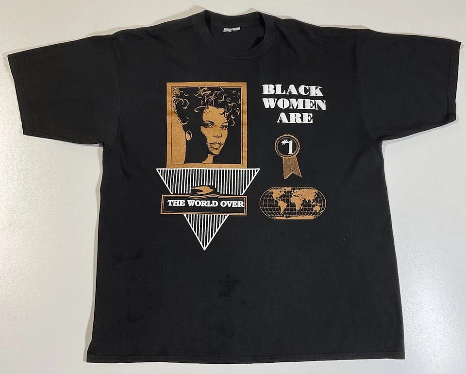 Camiseta Vintage Negra Mujer Are #1 Talla XL Negra Historia Puff Estampado Hip Hop Años 90 Foto 1 de 4