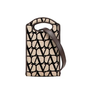 Valentino Toile Iconograph Handbag Shoulder Bag 2WAY Beige Brown Cotton Leather - Picture 1 of 10