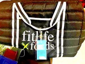 Fitlife Foods isolierte Kühltasche Tragetasche schwarz Spezialitäten Reißverschlüsse Fit Life XL - Bild 1 von 2