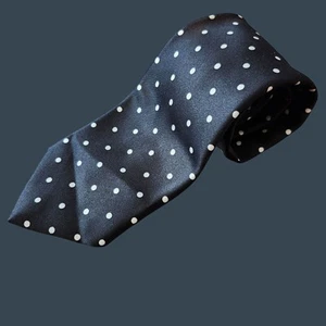 Schwarz & weiß gepunktete Krawatte von Damon Polyester klassische formelle Kleidung Accessoire - Bild 1 von 4