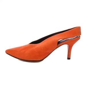 CELINE Pumps Women's Size 37 Orange Suede - Picture 1 of 8