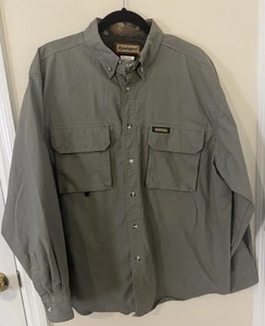 REMINGTON Button Down Shirt Mens Size Large Camo Trim Cotton LS Hunter - Picture 1 of 13
