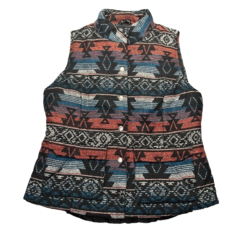 Chaleco Occidental Azteca De Colección Adulto Pequeño Mezcla de Lana Volantes Tallado Frente a Presión Usado en Excelente Condición Foto 1 de 4