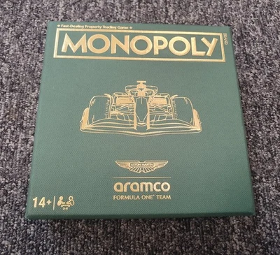 Monopoly Travel Size Formula One Aramco Aston Martin 6x6x1.5 Inches BNIB Unused - Image 1 of 4