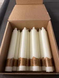 Northern Lights Rustic 7” Taper (12) Candles Smokeless * Dripless Off White - Picture 1 of 6