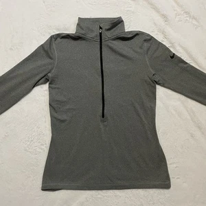 Nike Shirt Womens Medium Grey Half Zip Pullover Pro Combat Compression Gym A3 - Picture 1 of 5