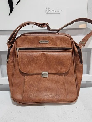 Bolso de hombro Sonora vintage Samsonite imitación cuero marrón equipaje de mano Foto 1 de 4
