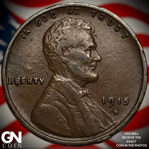 1915 D Lincoln Cent Wheat Penny  Q6488 Cover