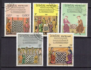 Laos 1984 60 Jahre Schachspiel Serie mit 5 Marken gestempelt /TE4335 - Bild 1 von 1