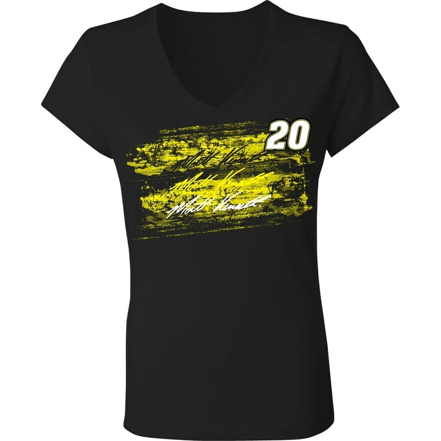 Camisa negra Matt Kenseth #20 bandera a cuadros para damas cuello en V XL Foto 1 de 1