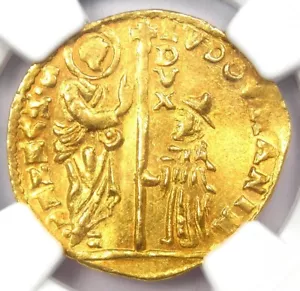 1789 Italy Manin Gold Zecchino Ducat Christ Coin. NGC Uncirculated Detail UNC MS - Picture 1 of 6