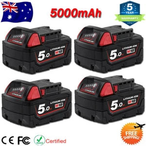 4X for Milwaukee M18 Cordless 18V Battery 5.0AH 48-11-1850 Extended Capacity AU - Picture 1 of 12