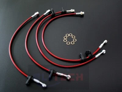 Líneas de freno de acero trenzado Blitech para 92-95 Honda Civic 94-01 Acura Integra Foto 1 de 4