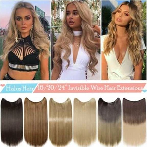 US Secret One Piece THICK 100% Real as Human Hidden Elastic Wire Hair Extensions - Picture 1 of 35